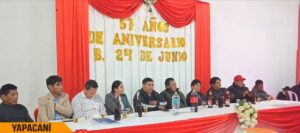 ACTO CENTRAL POR LOS 57 AÑOS DE FUNDACIÓN DEL BARRIO 24 DE JUNIO DE YAPACANÍ